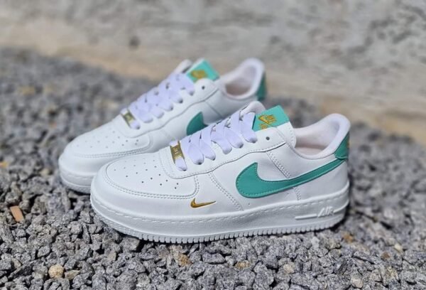 Nike Air Force Branco Verde Ouro